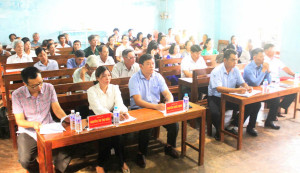 Phó Bí thư Đảng ủy, Chủ tịch UBND phường Phước Long Nguyễn Khắc Hạnh dự Ngày hội Đại đoàn kết toàn dân tộc tại khu phố Thác Mơ 5