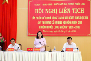 HỘI NGHỊ BAN LÃNH ĐẠO MỞ RỘNG THẢO LUẬN, GIỚI THIỆU NGƯỜI ỨNG CỬ ĐẠI BIỂU HĐND PHƯỜNG PHƯỚC LONG, NHIỆM KỲ 2026 – 2031
