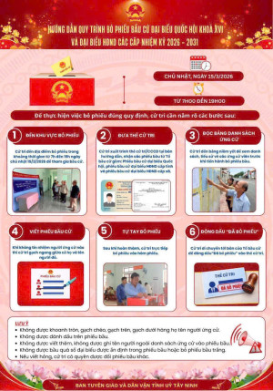 HƯỜNG DẪN QUY TRÌNH BỎ PHIẾU BẦU CỬ đẠI BIỂU QUỐC HỘI VÀ ĐẠI BIỂU HĐND CÁC CẤP NHIỆM KỲ 2026-2031